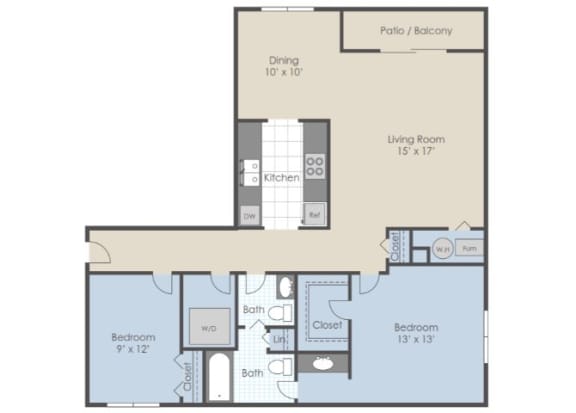 blueprint of a 1 bedroom apartment