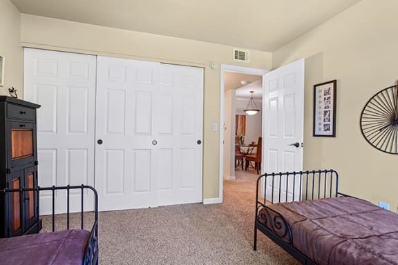Small Bedroom With Expansive Window at Clayton Creek Apartments, Concord, 94521