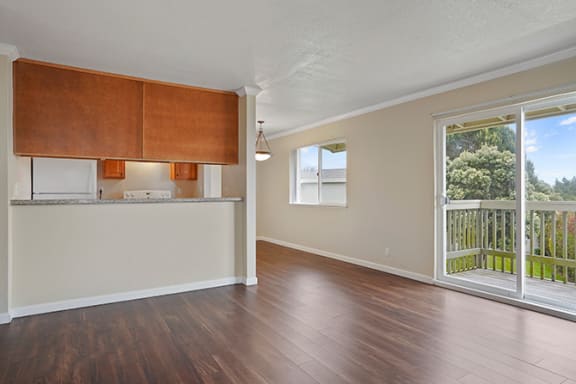 Wood Floor Living Room at Fairmont Apartments, California, 94044