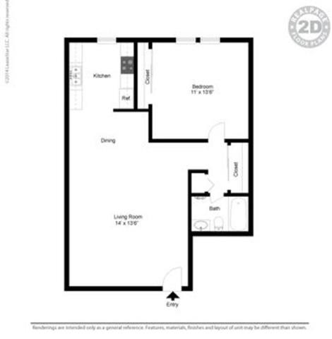 1 bed Floor Plan at Peninsula Pines Apartments, South San Francisco, CA