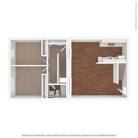 the Torrey Pine Floor Plan at Peninsula Pines Apartments, South San Francisco, CA, 94080
