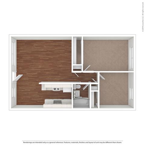 2 bed layout Floor Plan at Peninsula Pines Apartments, South San Francisco, 94080