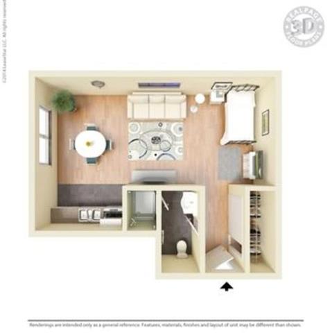 Tan 3D Floor Plan at Peninsula Pines Apartments, South San Francisco, 94080