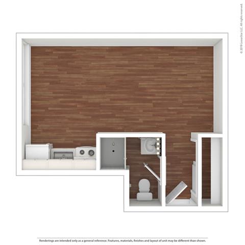 Studio Floor Plan at Peninsula Pines Apartments, California, 94080