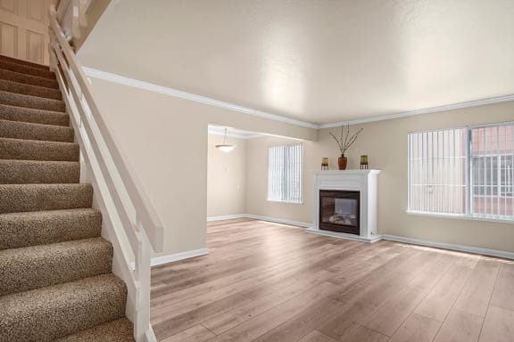Living Room Remodel With Fireplace at Peninsula Pines Apartments, South San Francisco, California