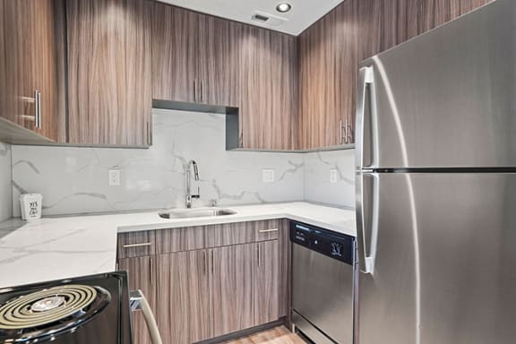 Refrigerator And Kitchen Appliances at Parkside Apartments, California, 95616