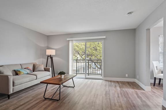 Spacious Living Room With Private Balcony at Parkside Apartments, California