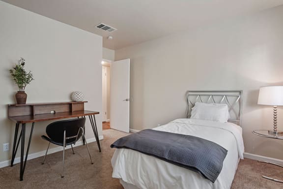 Comfortable Bedroom at Parkside Apartments, Davis, California