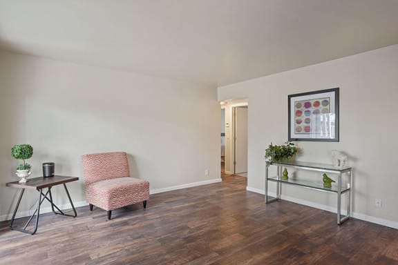 Wood Floor Living Room at Parkside Apartments, Davis