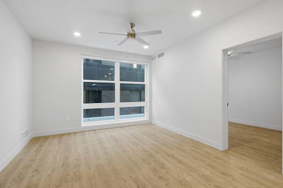 Shiny wooden floor at Brickside Heights, Utah, 84106