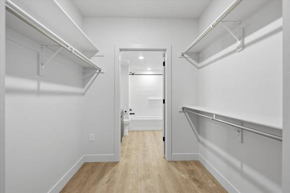 White walk-in closet1 at Brickside Heights, Millcreek