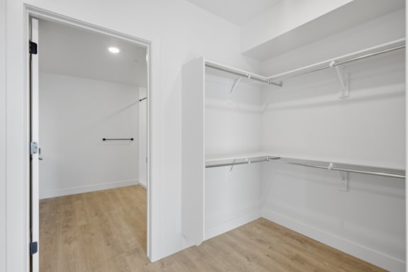 Large empty closet with shelves at Brickside Heights, Millcreek