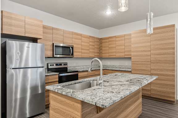 Residential Kitchen at The Flats at Riverwoods, Provo, UT, 84604