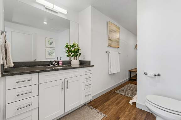 Bathroom with white toilet at City View St. George, St. George, 84770