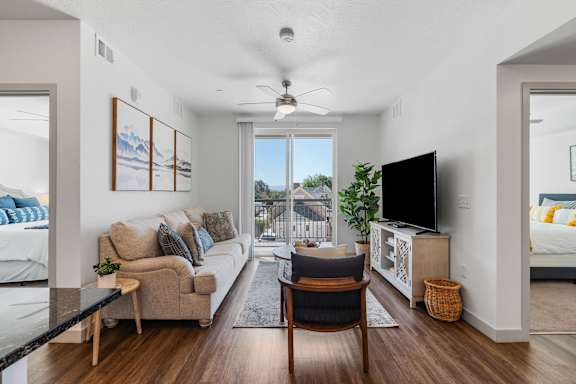 Living Room with TV at City View St. George, St. George, UT
