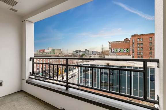 Spacious Balcony with railings4 at AVIA on Pike Street, Seattle, Washington