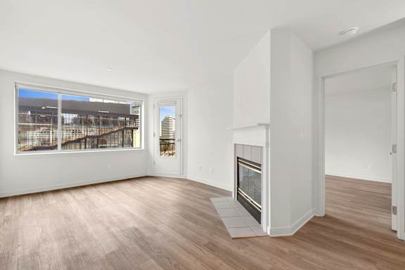 Modern Room with Fireplace at AVIA on Pike Street, Seattle, WA, 98101