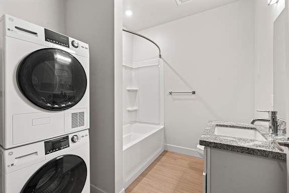 Bathroom with tub at Brickside Heights, Millcreek, UT, 84106