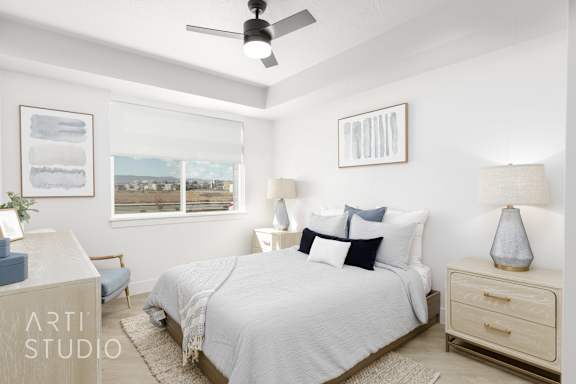 Bedroom with window at The Vue At Desert Color, St. George