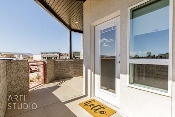 Entrance with glass door at The Vue At Desert Color, St. George, Utah