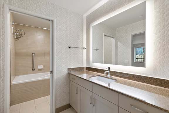 Spacious Bathroom at AVIA on Pike Street, Seattle