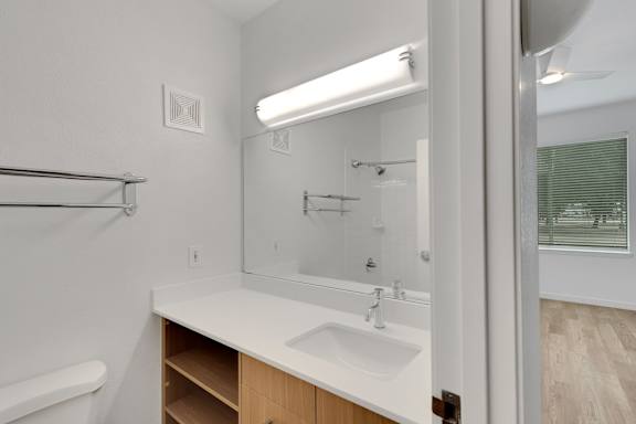 Bright Bathroom2 at AVIA Apartments On Alpha, Dallas, TX