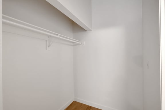 Empty shelves in closet at AVIA Apartments On Alpha, Dallas, TX