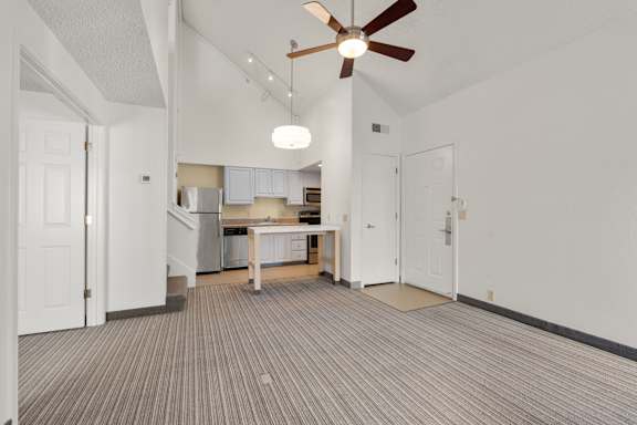 Cozy modern bedroom interior setup at AVIA Lofts on Parkway, Vancouver, WA 98662