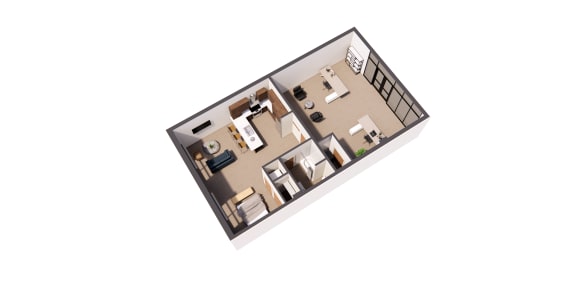 A Livework 1 floorplan at Paperbox Lofts, Salt Lake City, UT