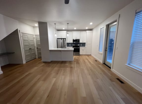 Kitchen And Living Area View at Alante Homes at Lake Hazel, Boise, ID, 83709