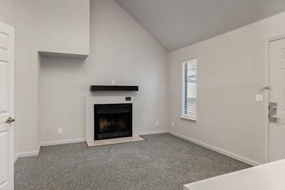 Fireplace in a room at AVIA Apartments at 110th Street, Overland Park, KS
