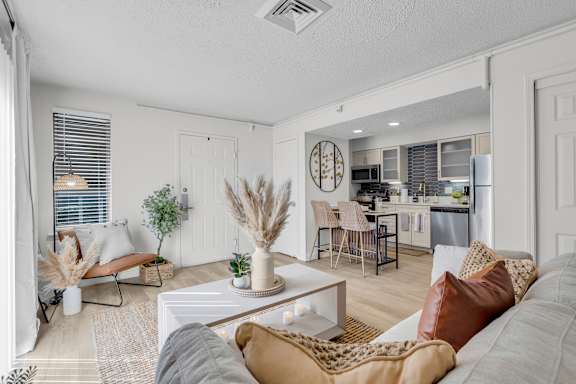 Decorated Living room at AVIA Lofts on Liberty Ridge, Florida