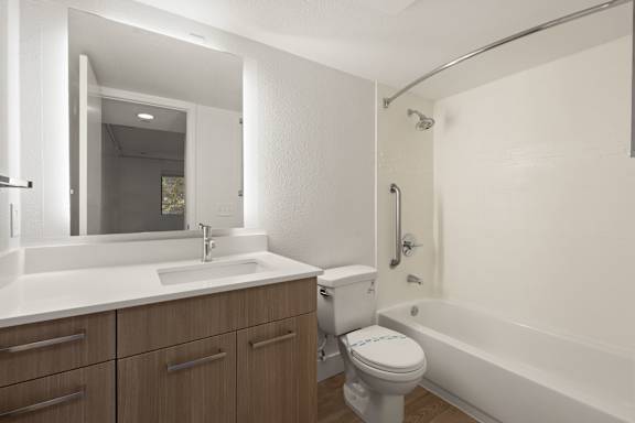 Clean Tub Bathroom Design at AVIA Lofts on Parkway, Vancouver
