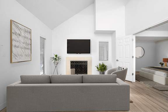 Modern Art Deco Living Room at AVIA Lofts on Victors Way, Michigan