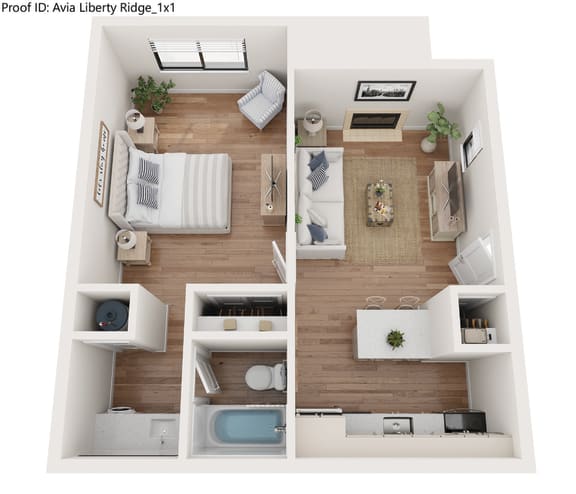 Floor Plan  1 Bed 1 bath Floor Plan at AVIA Lofts on Liberty Ridge, Florida, 32256