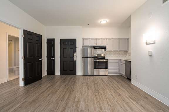Fully Equipped Kitchen With Modern Appliances at AVIA Lofts on Victors Way, Ann Arbor