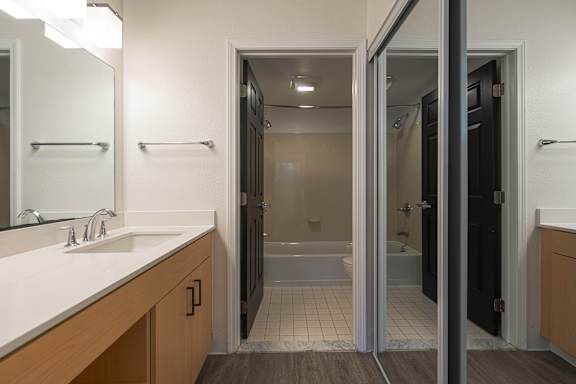 Renovated Bathrooms With Quartz Counters at AVIA Lofts on Victors Way, Ann Arbor, MI, 48108