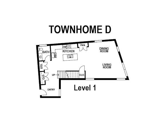Floor 1. Two Bed, 4 bath Floorplan at Brickside Heights.