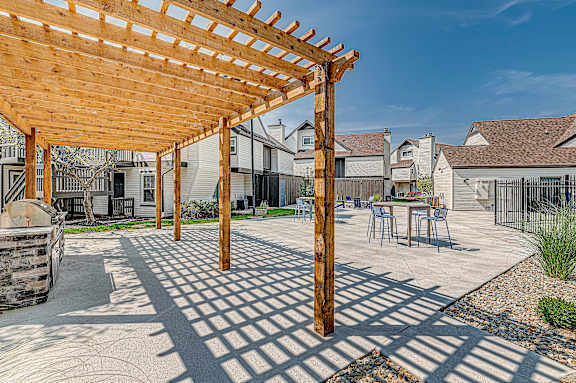 Backyard Wooden Pergola at Avia Lofts at Founders Road, Indiana, 46268