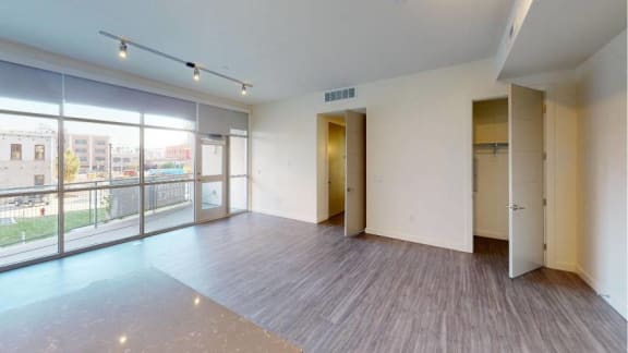 Large Windows in Living Room at Paperbox Lofts, Salt Lake City, Utah