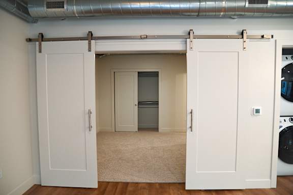 A laundry room with a washer and dryer.
