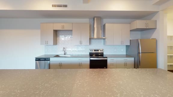 kitchen straight view at Paperbox Lofts, Utah