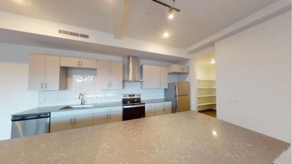 Kitchen Overview at Paperbox Lofts, Salt Lake City, Utah, 84101