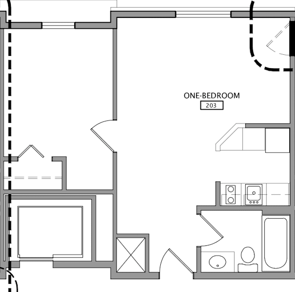 1Bedroom Floor Plan at AVIA North Shore Apartments, Jeffersonville, IN, 47130