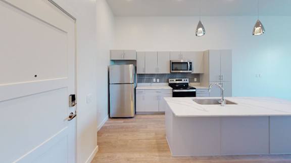 Contemporary Cooking Space at SevenO2 Main Apartments, Salt Lake City
