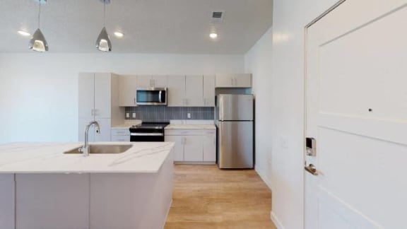 Nitrogen-Carbon-1-Bed-Kitchen at SevenO2 Main Apartments, Utah