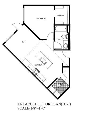 A black and white image of an Enlarged Floor Plan for a property.