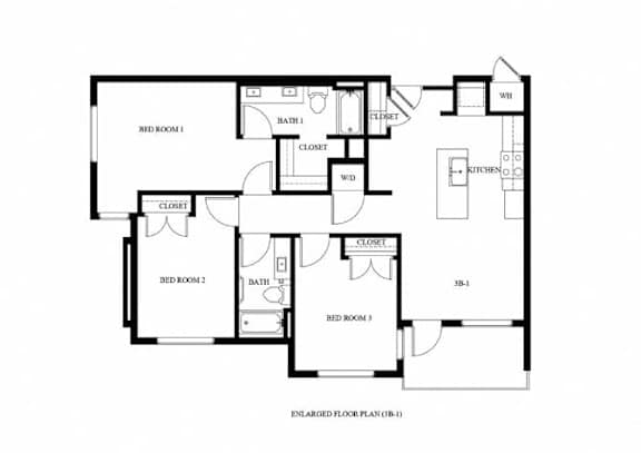 A black and white image of a floor plan for a home.