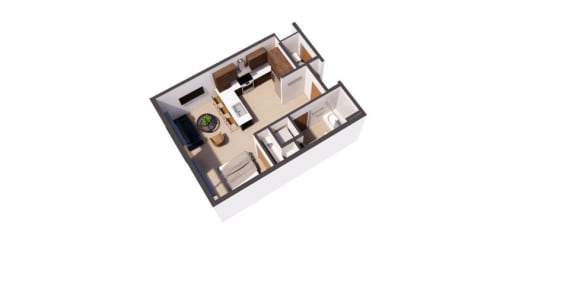 Picasso Bleu Studio A Floor Plan at Paperbox Lofts, Salt Lake City, Utah