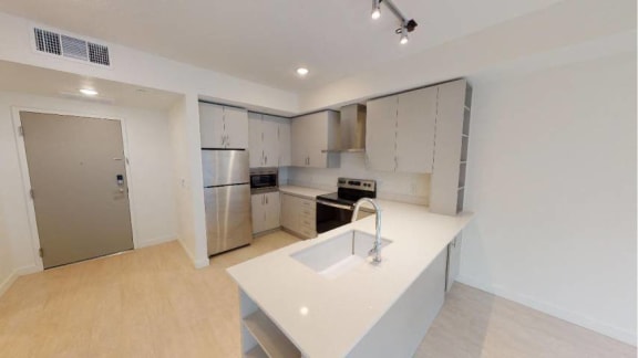 Picasso Bleu Front View Kitchen at Paperbox Lofts, Utah, 84101